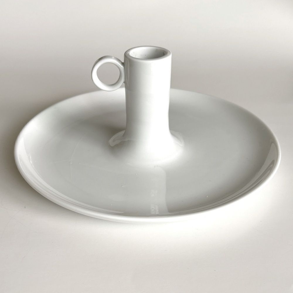 IKEA White Ceramic Taper Candleholder